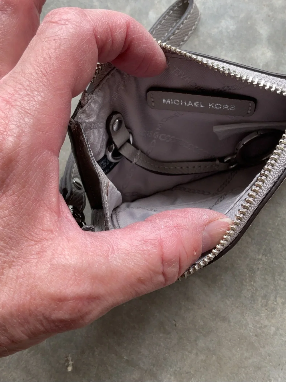 Michael Kors Gray with Silver Accents Wristlet Card Case - Picture 5 of 10